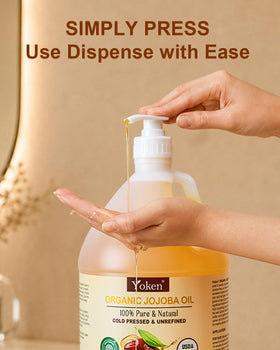 Yoken Jojoba Oil 128oz with dropper for easy application