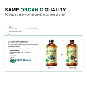 Yoken Organic Castor Oil 16oz bottle side view