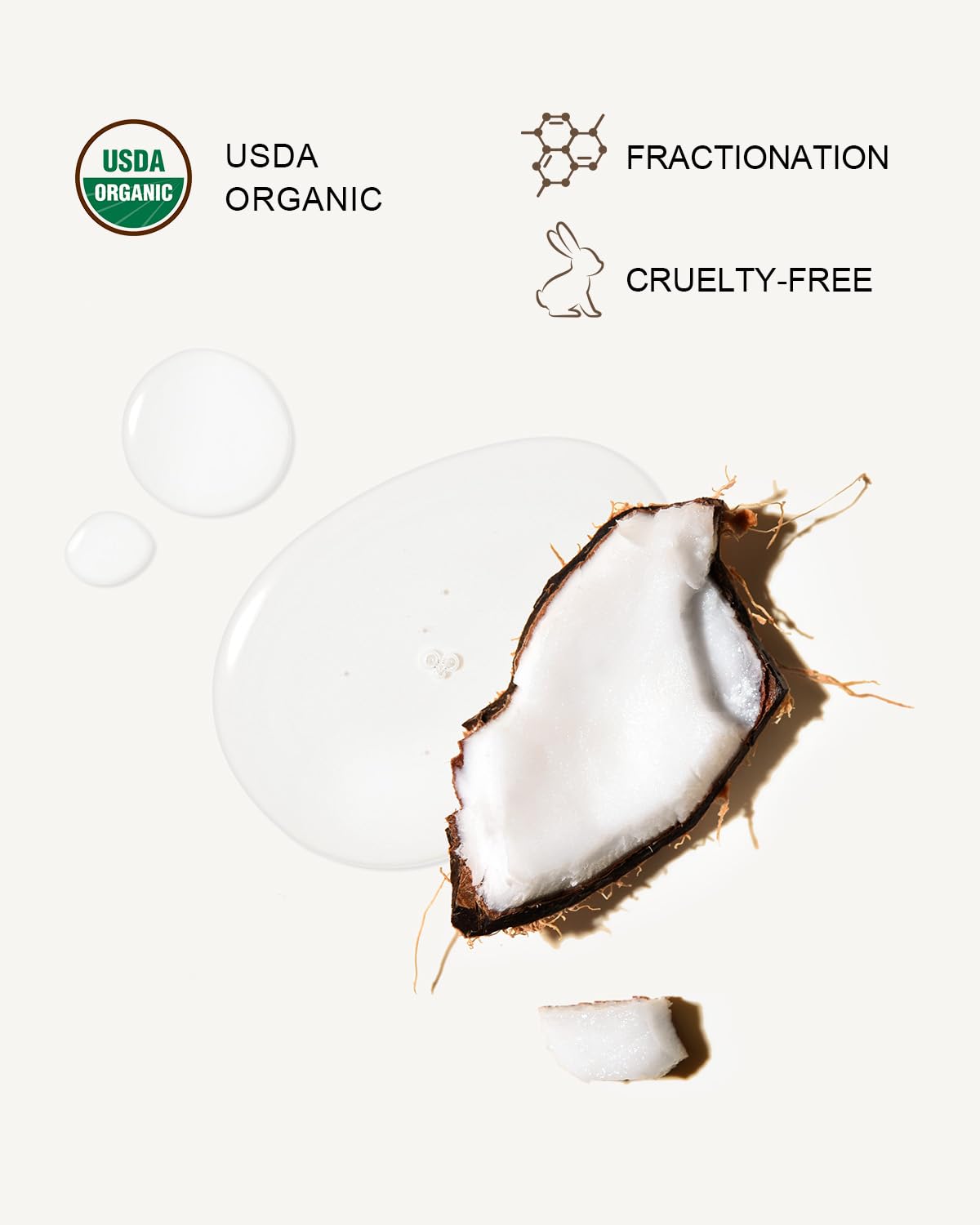 Yoken Organic Fractionated Coconut Oil 128oz bottle side view
