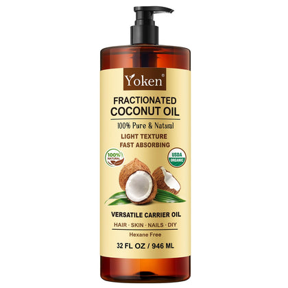 Yoken Organic Fractionated Coconut Oil 32oz front view