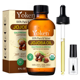 Yoken Organic Jojoba Oil 4oz glass dropper bottle front view