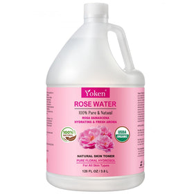 Yoken Organic Rose Water 128oz front view with label