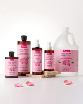 Yoken Organic Rose Water 128oz with fresh roses