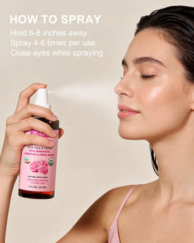 Yoken Organic Rose Water Spray 8oz amber bottle