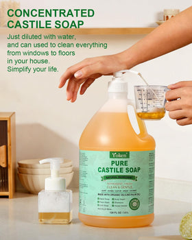 Yoken Peppermint Castile Soap 1 Gallon label close-up