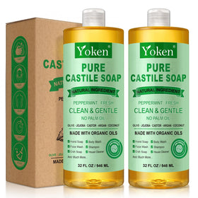 Yoken Peppermint Castile Soap 32oz front view