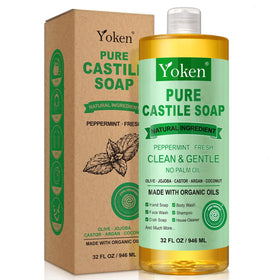 Yoken Peppermint Castile Soap 32oz front view with label