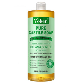 Yoken Peppermint Castile Soap 32oz in a kitchen sink environment