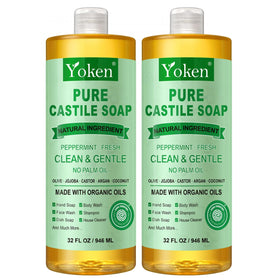 Yoken Peppermint Castile Soap 32oz in use at home