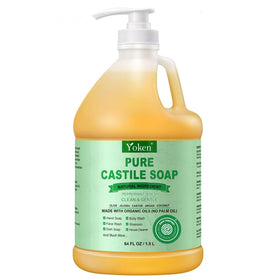 Yoken Peppermint Castile Soap 64oz front view with label