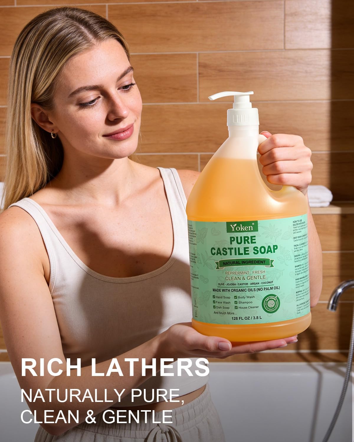 Yoken Peppermint Castile Soap with natural ingredients
