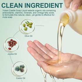 Yoken Pure Castile Liquid Soap 128 Oz unscented label close-up