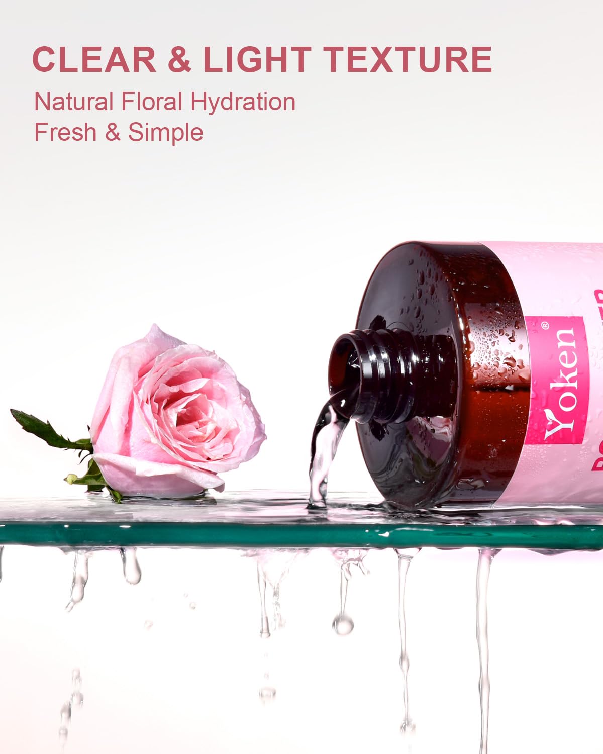 Yoken Pure Rose Water 32oz with fresh roses