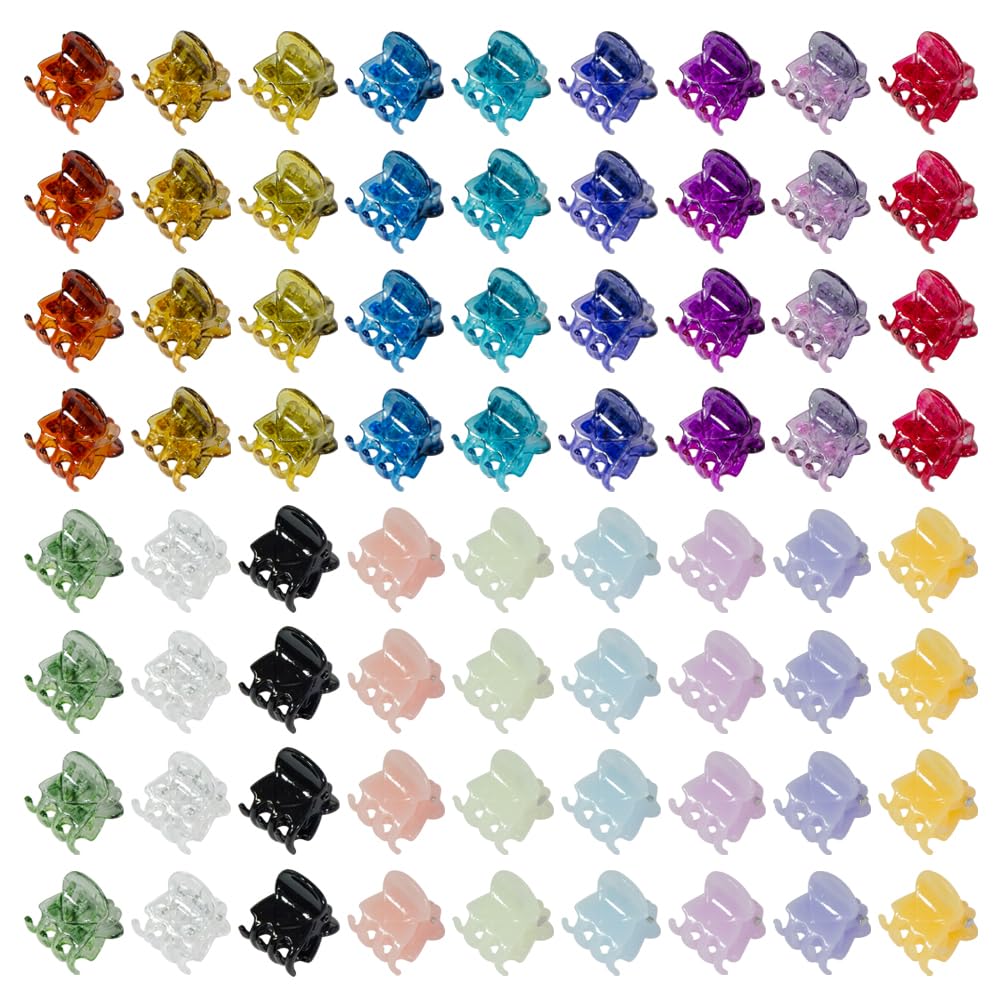 Yongdeli Mini Hair Claw Clips assorted colours in packaging