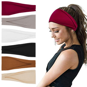 YONUF 6 Pack Headbands assorted colours front view