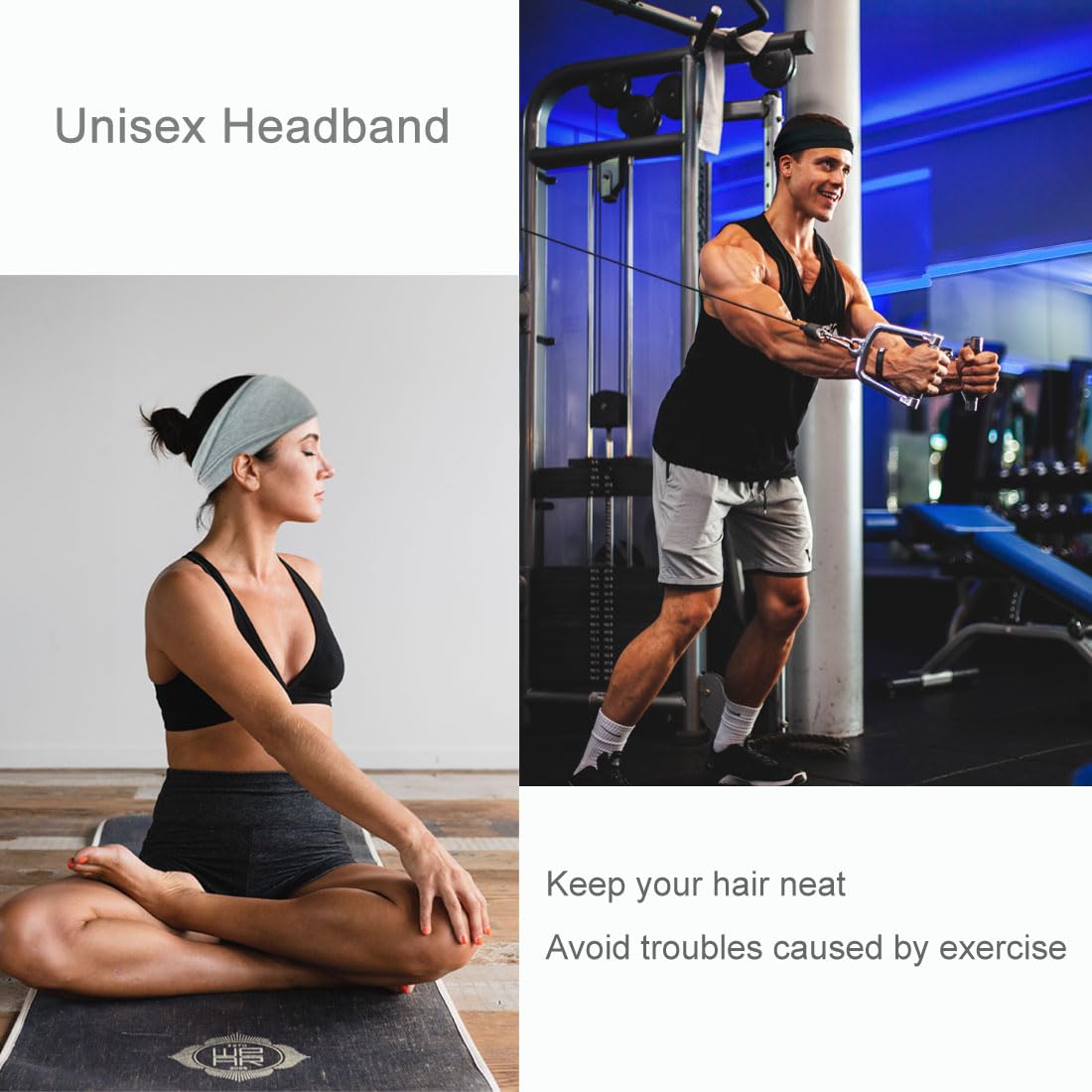 YONUF headbands package showing included colours