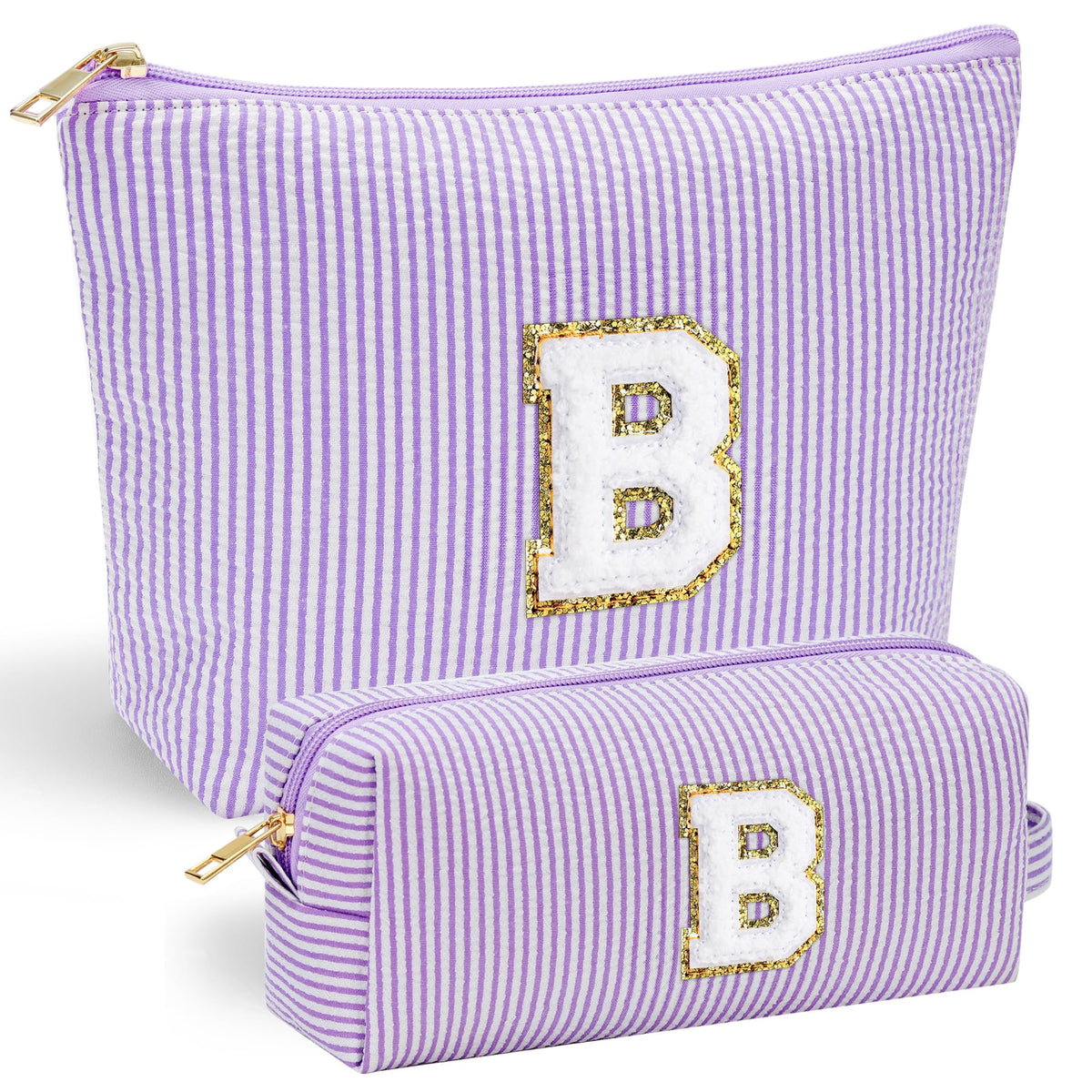 YOOLIFE Bridesmaid Gift Makeup Bag front view in purple