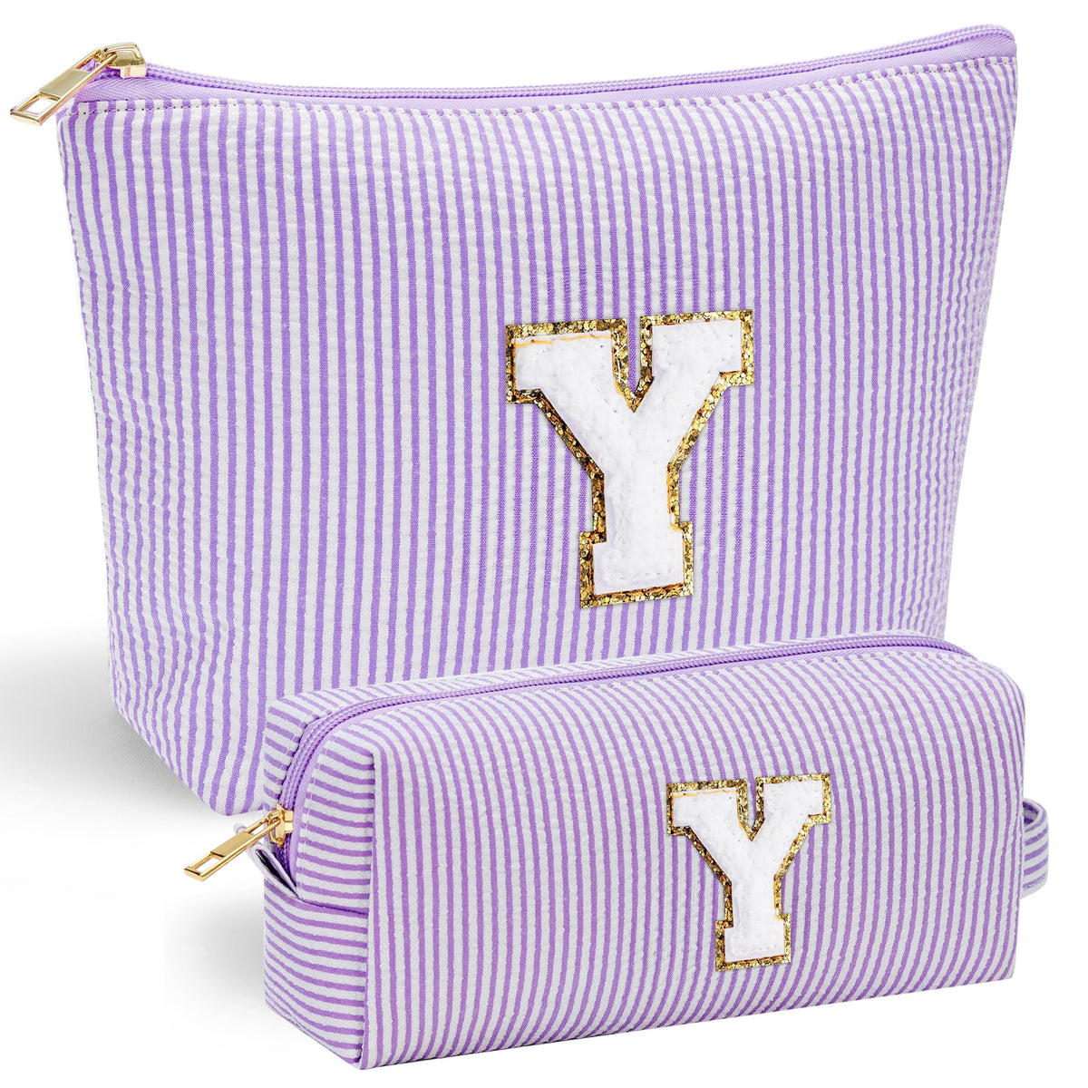 YOOLIFE Cosmetic Bag in pink with personalized chenille letter