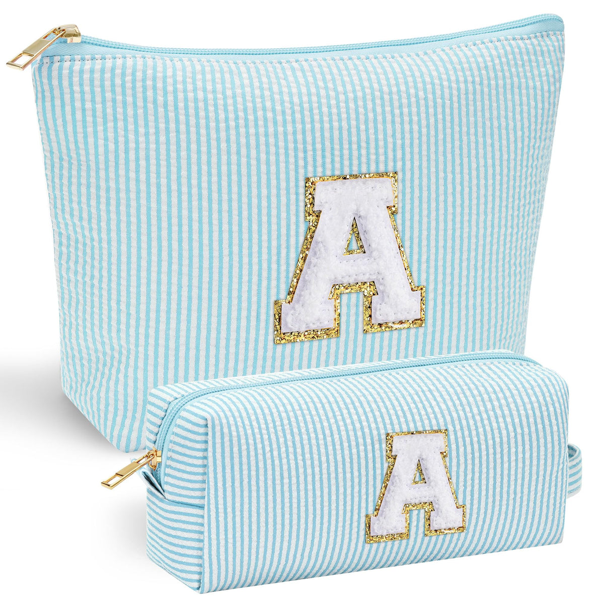 YOOLIFE Cute Makeup Bag front view with initial letter