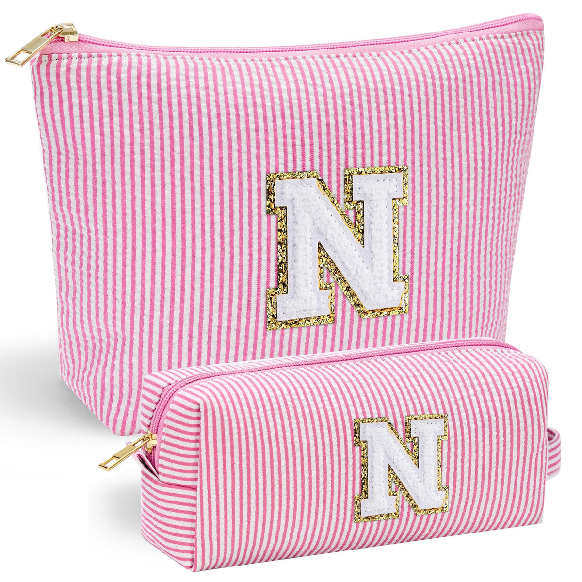YOOLIFE Cute Makeup Bag front view with personalized initial