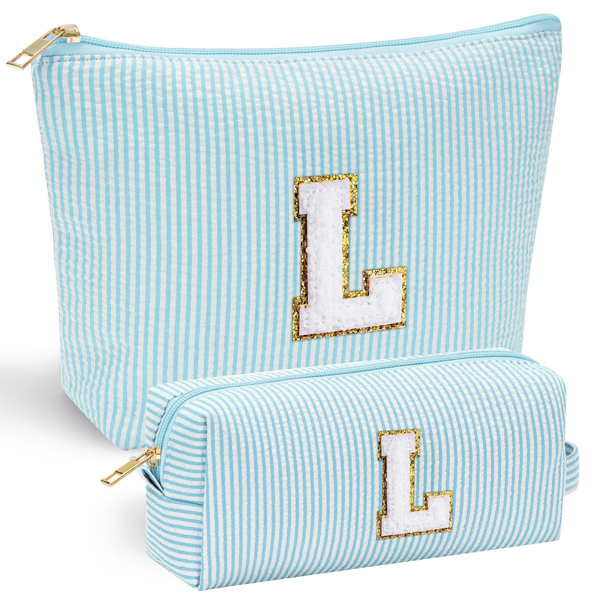 YOOLIFE Cute Makeup Bag in pink with initial letter