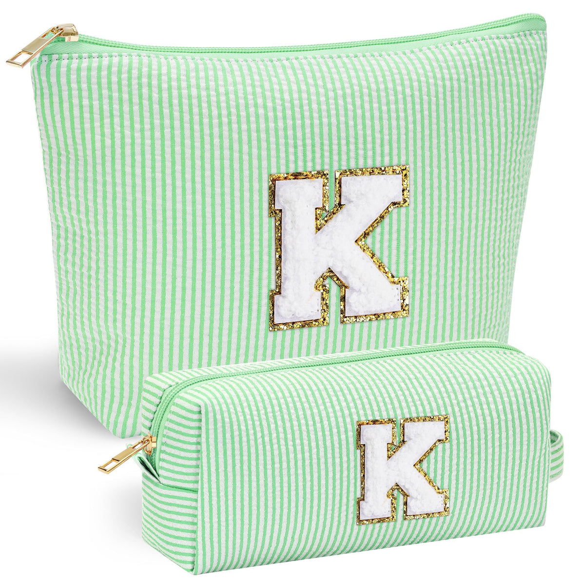 YOOLIFE Cute Makeup Bag in pink with initial letter