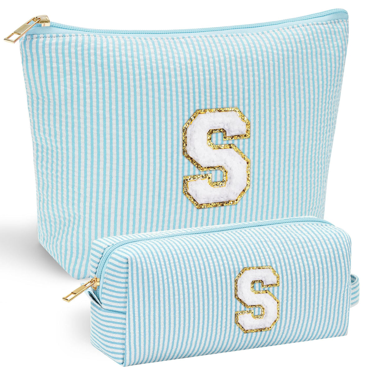 YOOLIFE Cute Makeup Bag in pink with initial letter