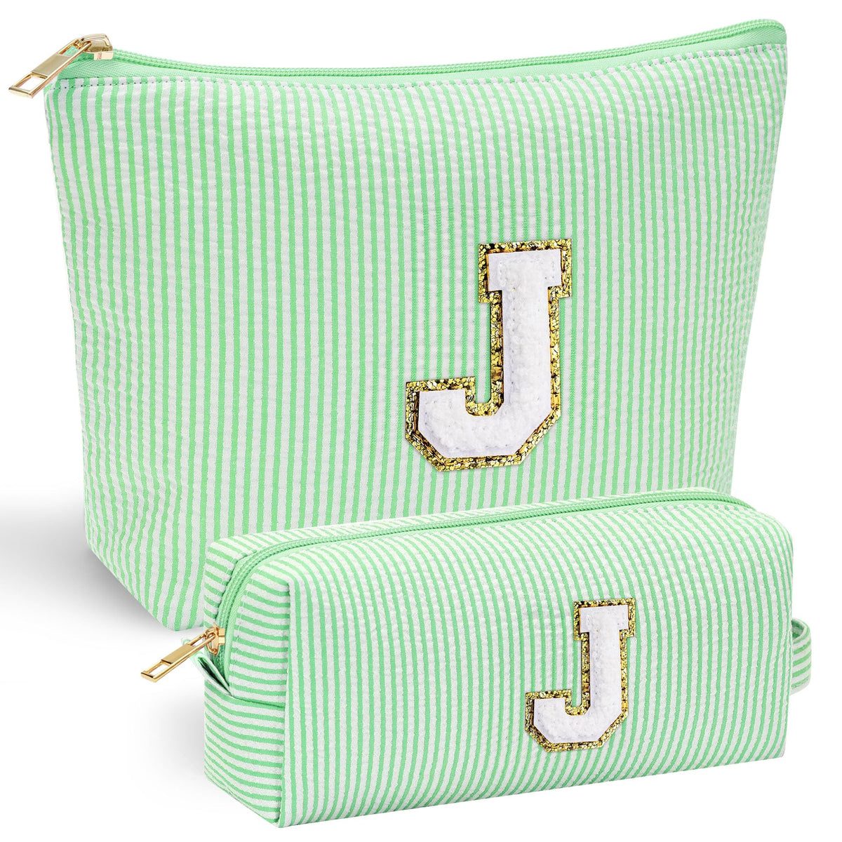 YOOLIFE Cute Makeup Bag in pink with initial letter A