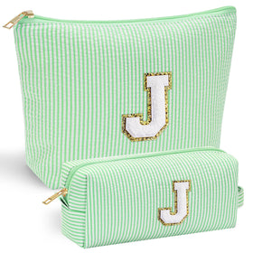 YOOLIFE Cute Makeup Bag in pink with initial letter A
