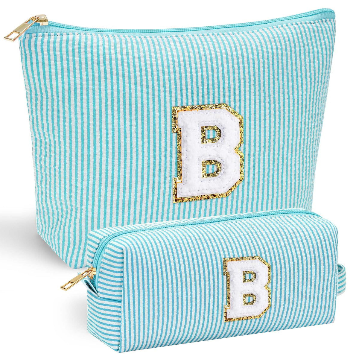YOOLIFE Cute Makeup Bag in pink with initial letter A
