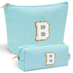 YOOLIFE Cute Makeup Bag in pink with initial letter A