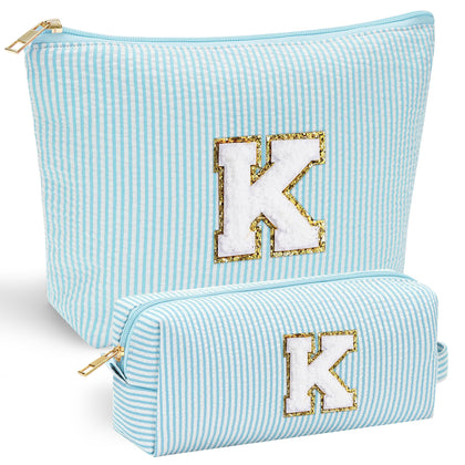 YOOLIFE cute makeup bag pink with personalized initial