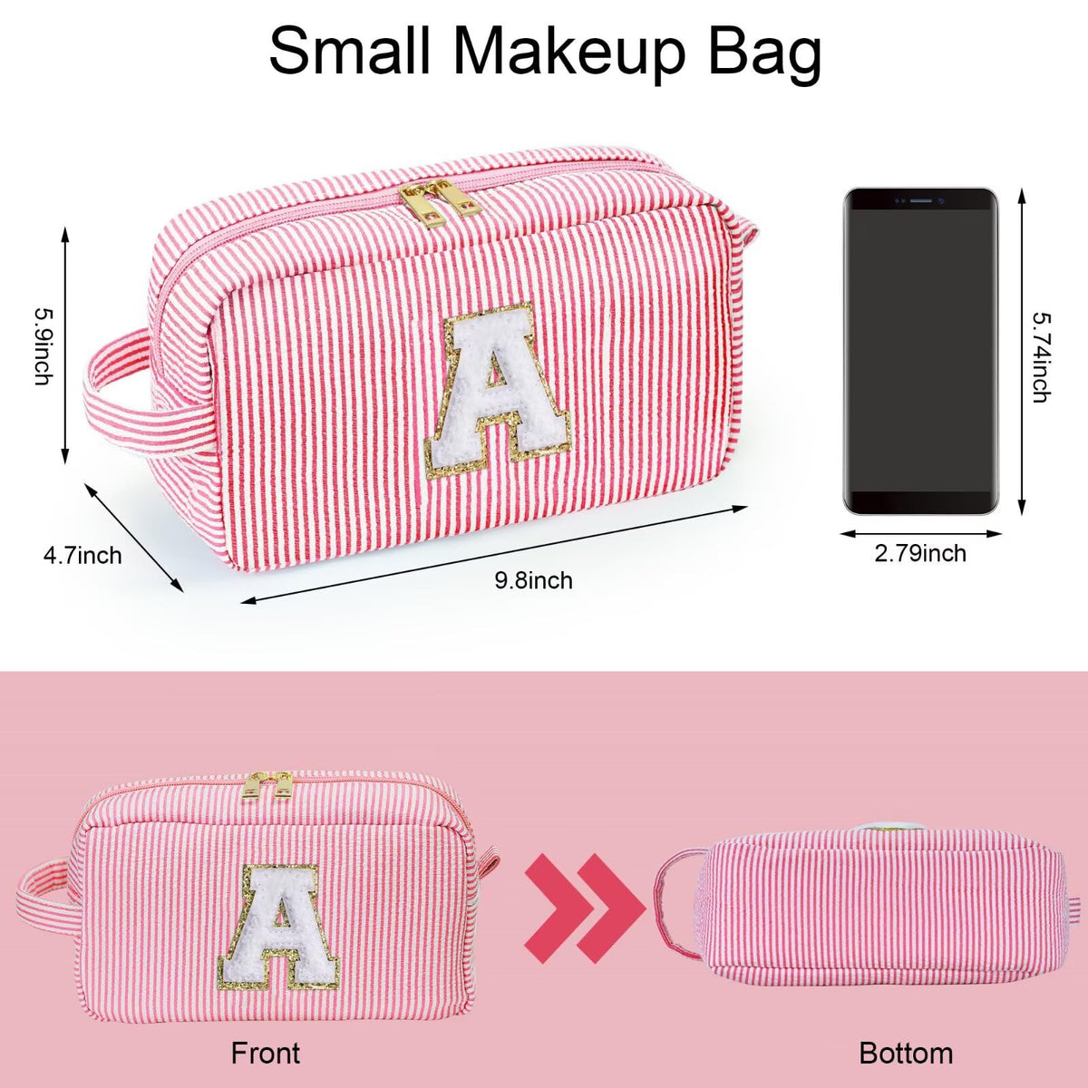 YOOLIFE Initial Makeup Bag in travel setup