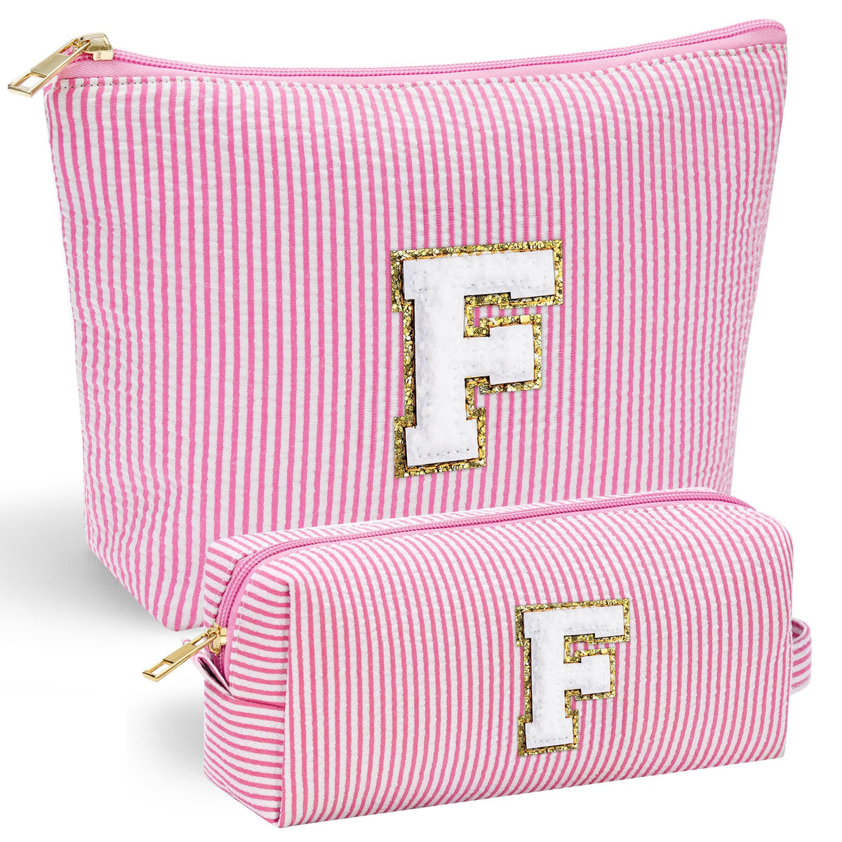 YOOLIFE Makeup Bag front view with personalized initial