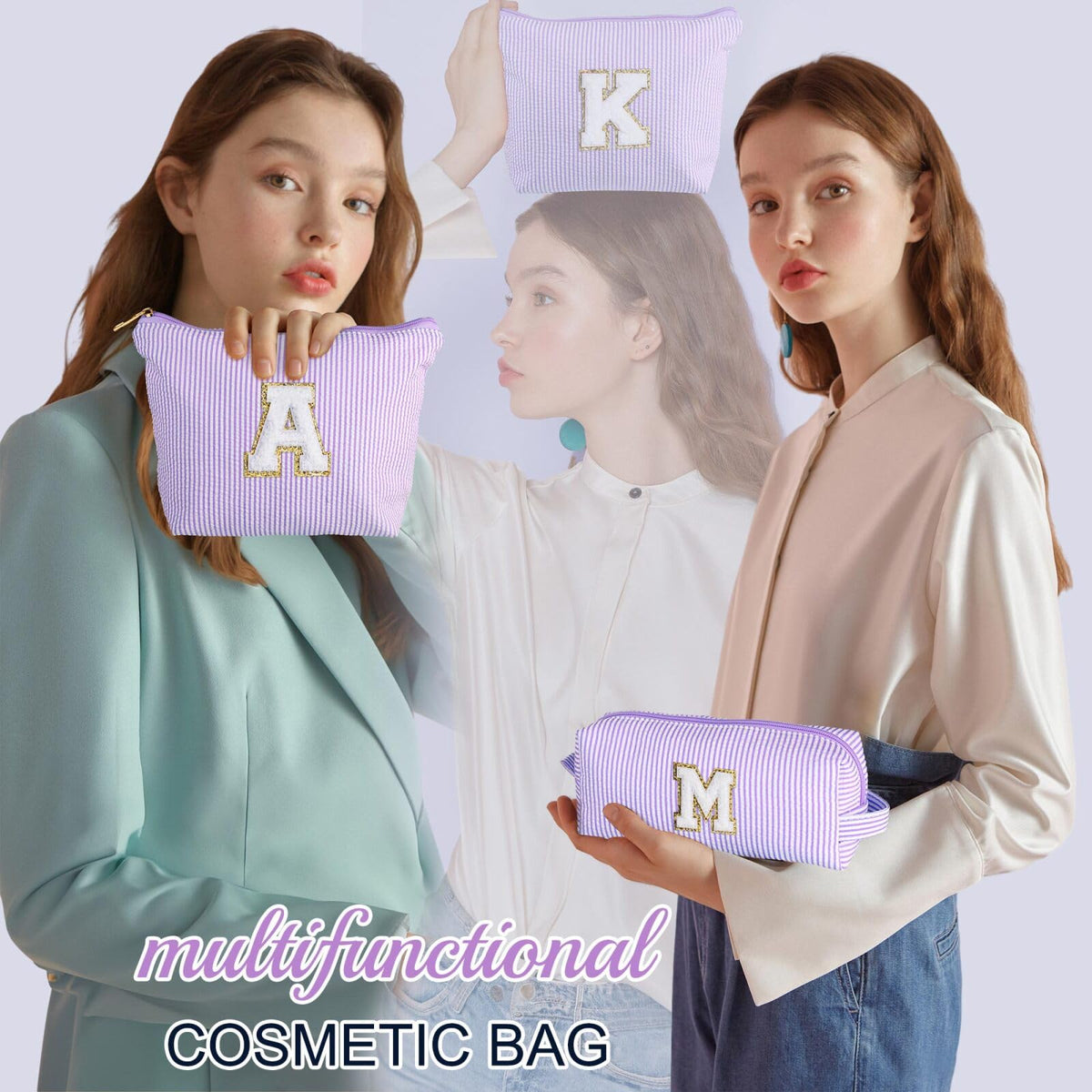 YOOLIFE makeup bag in blue showing interior space