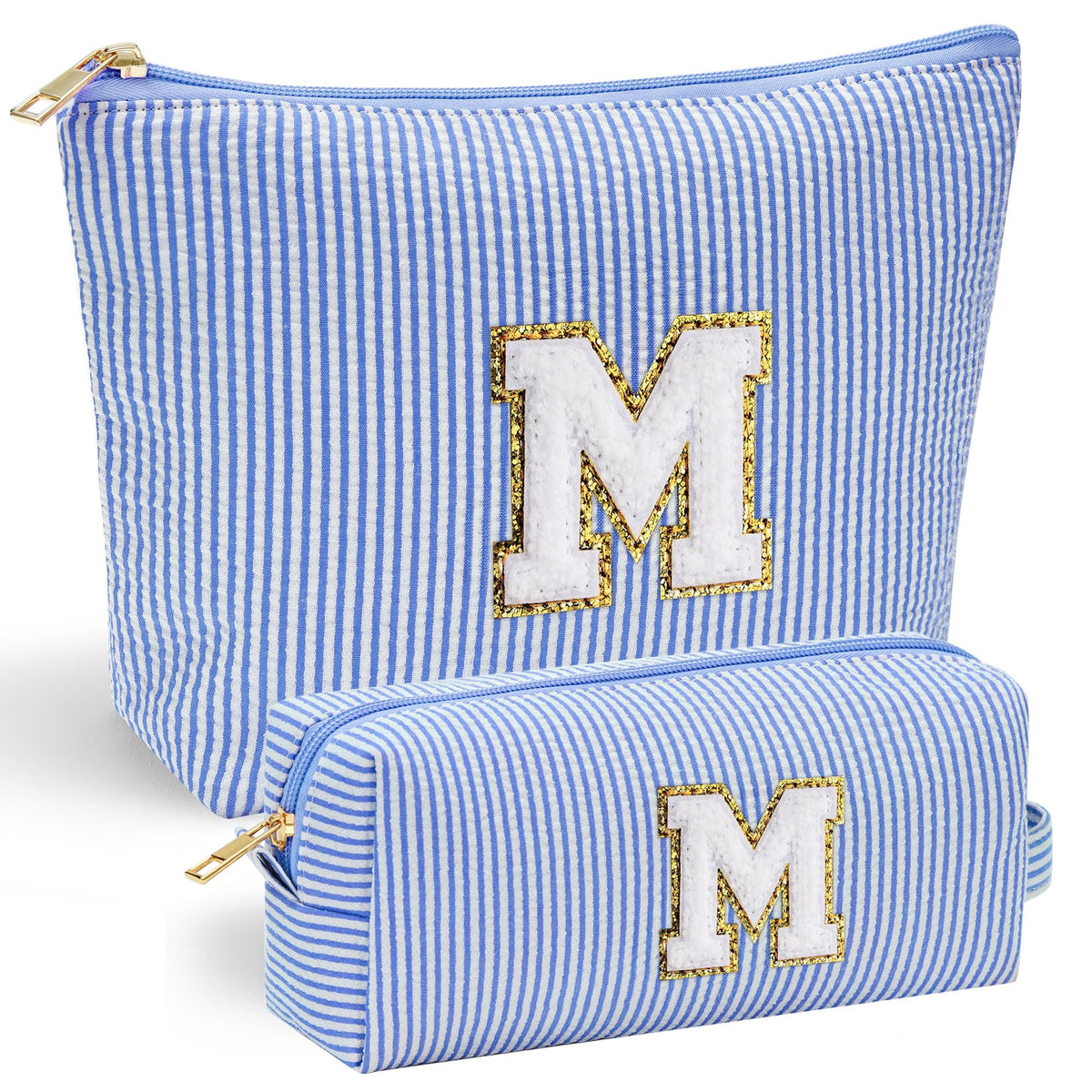YOOLIFE Makeup Organizer Bag front view with personalized initial
