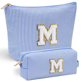YOOLIFE Makeup Organizer Bag front view with personalized initial