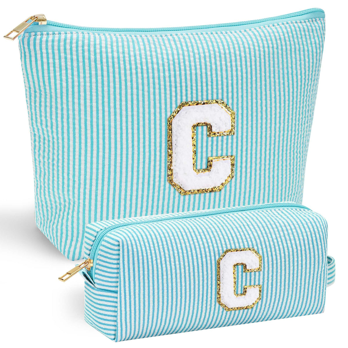 YOOLIFE Makeup Organizer Bag front view with personalized letter