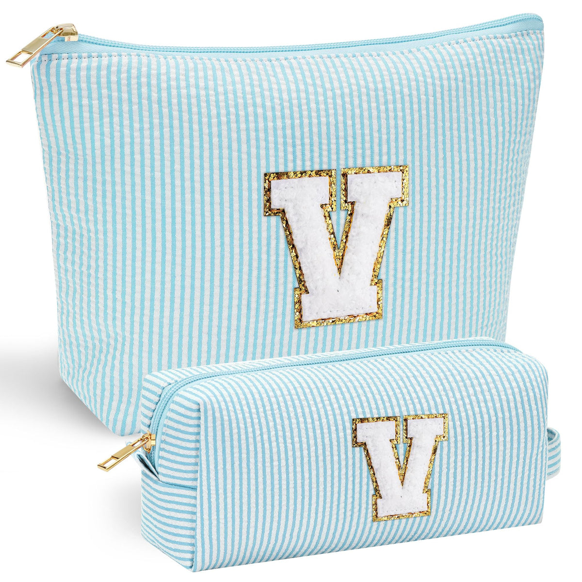 YOOLIFE Makeup & Skincare Bag Organizer front view with initial