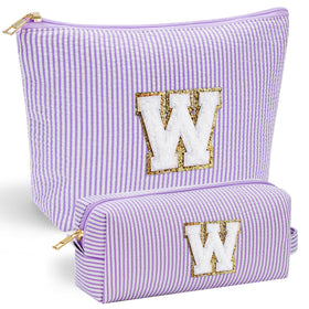 YOOLIFE Makeup Travel Bag front view with initial design