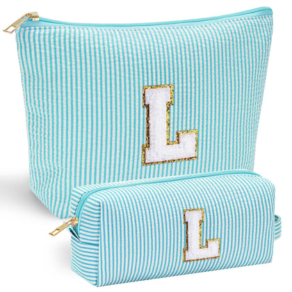 YOOLIFE Personalized Cute Makeup Bag in pink with initial letter