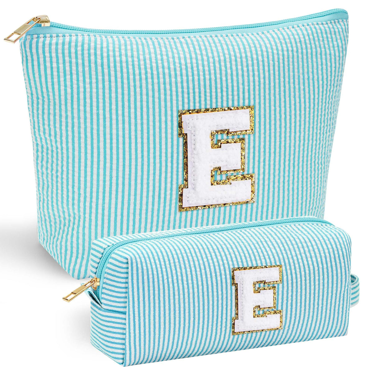 YOOLIFE Travel Makeup Bag front view with personalised initials