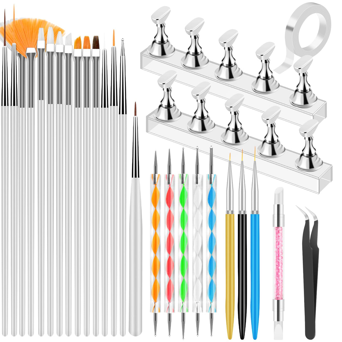 YOOVR 28-In-1 Nail Art Tools Set with brushes and tools