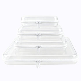 YOPCDJ Clear Hard Shell Zipper Case front view