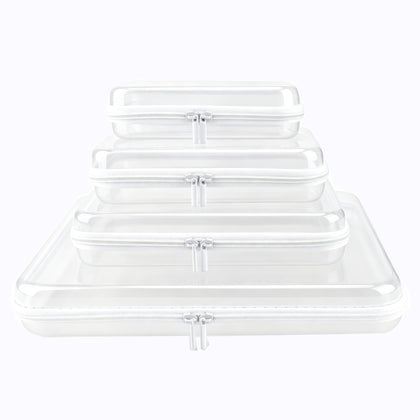 YOPCDJ Clear Hard Shell Zipper Case front view