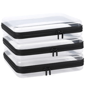 YOPCDJ Clear Hard Shell Zipper Case front view showing transparent design