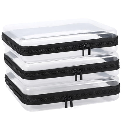 YOPCDJ Clear Hard Shell Zipper Case front view showing transparent design