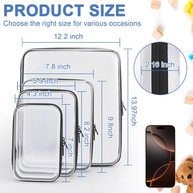 YOPCDJ Clear Hard Shell Zipper Case large size with toiletries