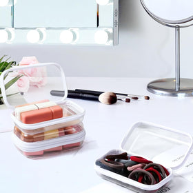 YOPCDJ Clear Hard Shell Zipper Case lifestyle shot