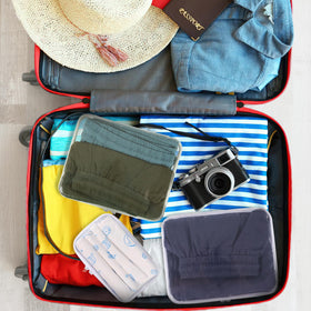 YOPCDJ Clear Hard Shell Zipper Case showing contents for easy access